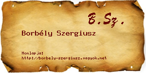 Borbély Szergiusz névjegykártya